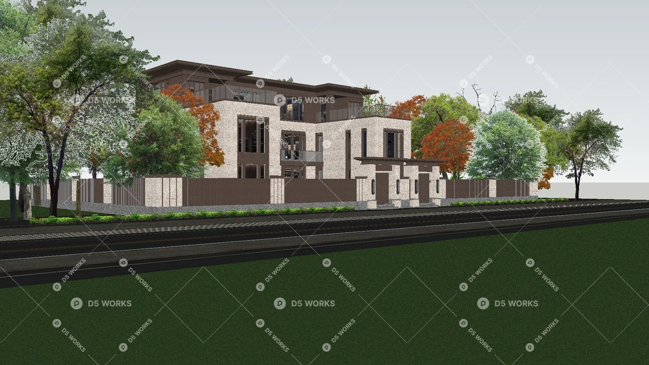 Townhouse 3d model thumbnail 2