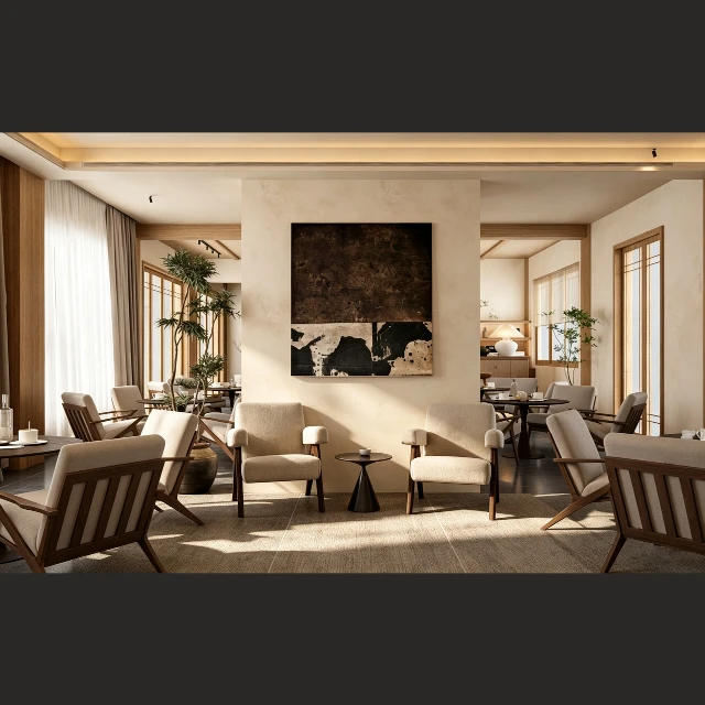Modern Japanese-Nordic Style Western Restaurant 3d model