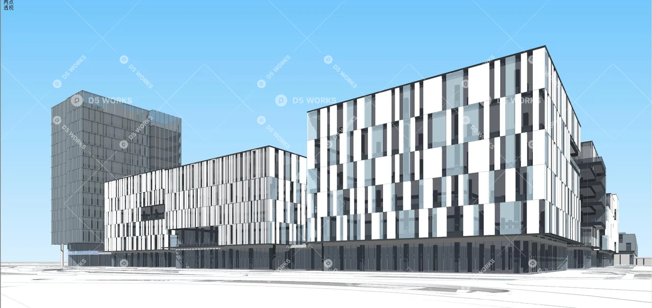 Modern Office Buildings 3d model thumbnail 2