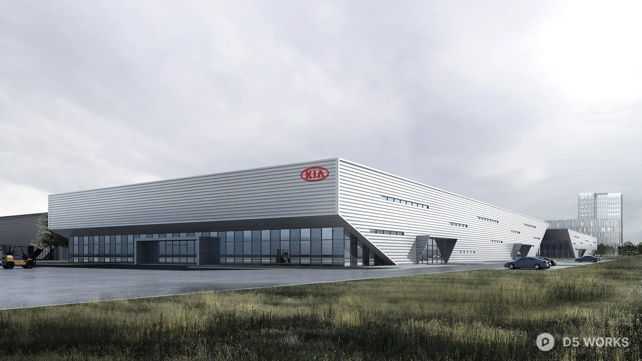 Modern Office Building Exterior 3d model thumbnail 4