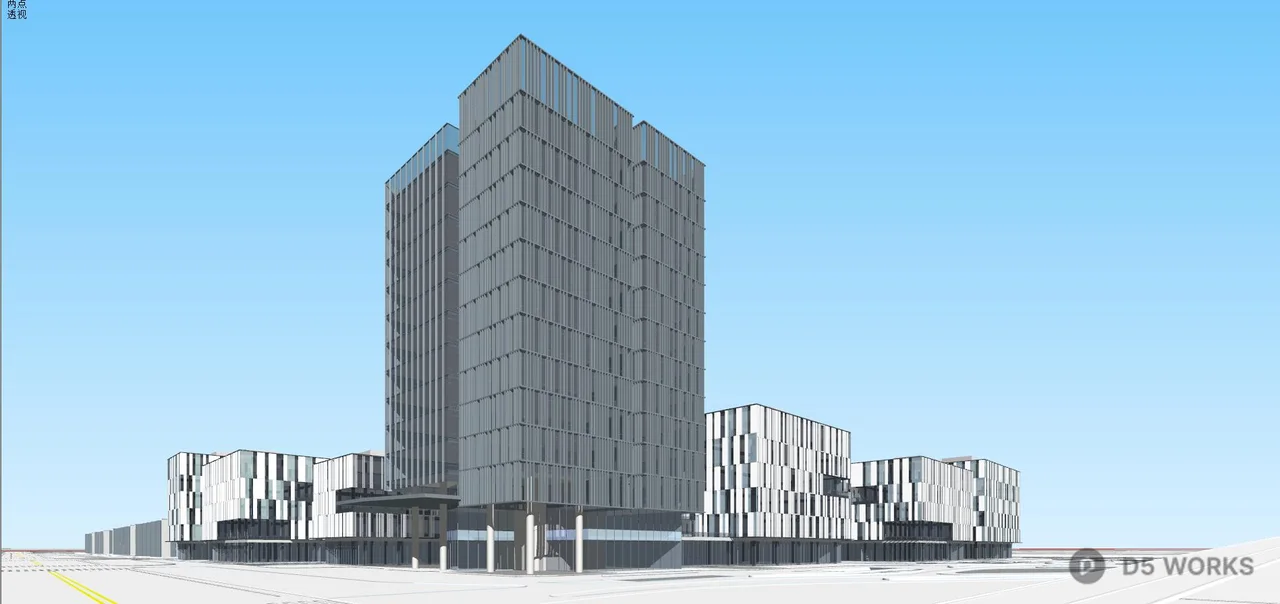 Modern Office Building Exterior 3d model thumbnail 3
