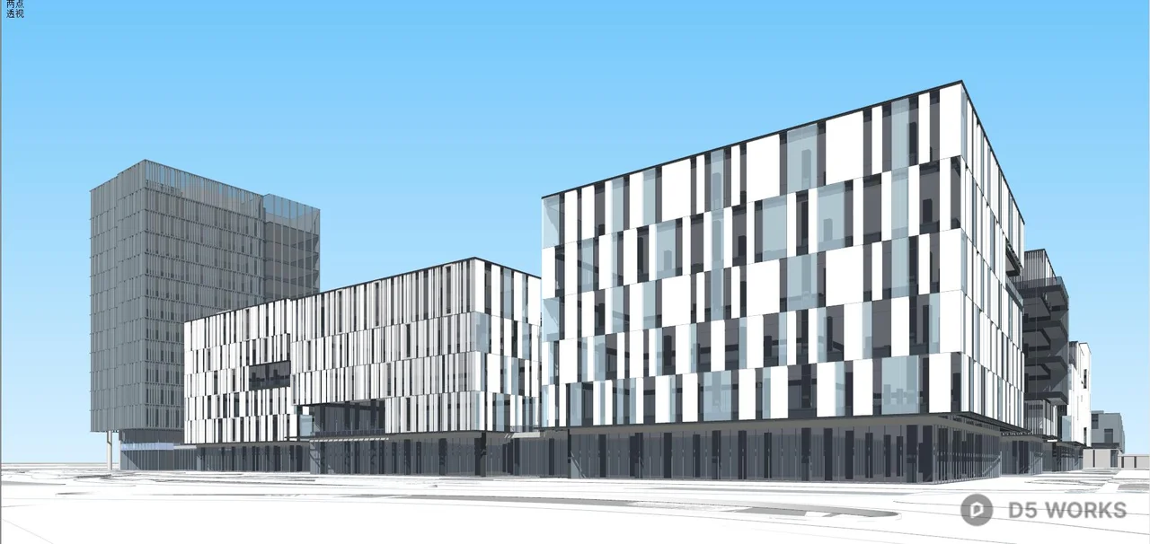 Modern Office Building Exterior 3d model thumbnail 2