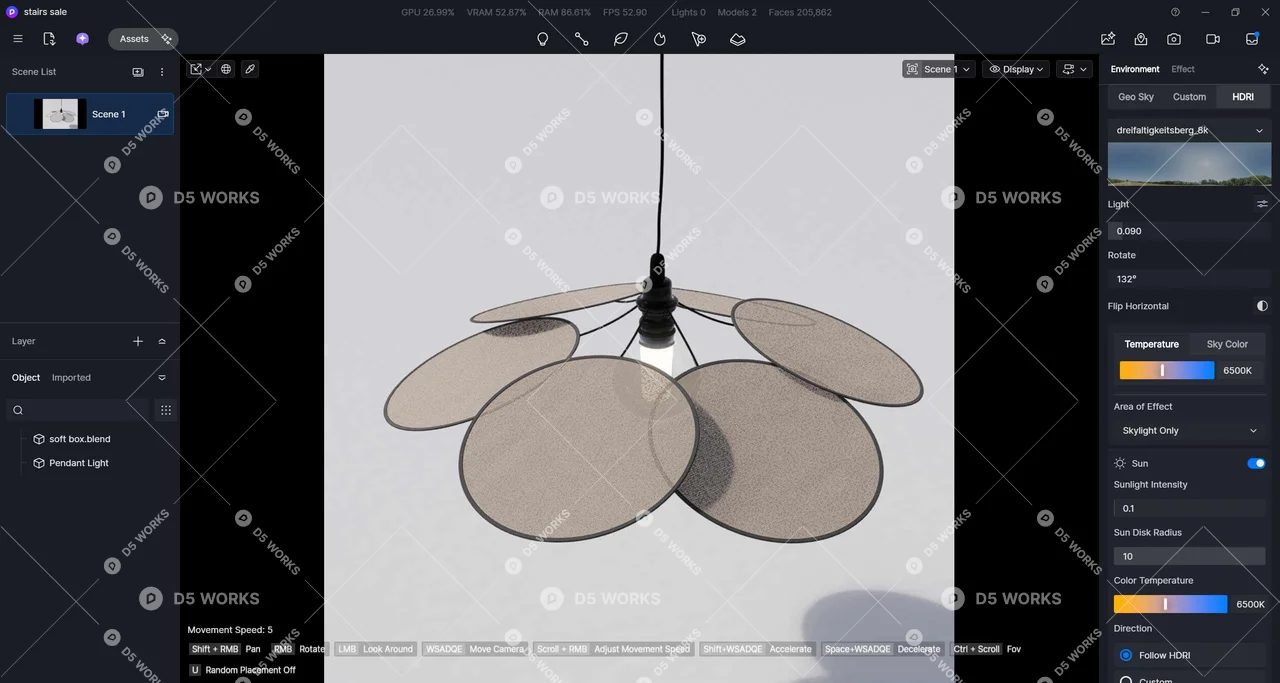 Pendant Light 3d model thumbnail 2