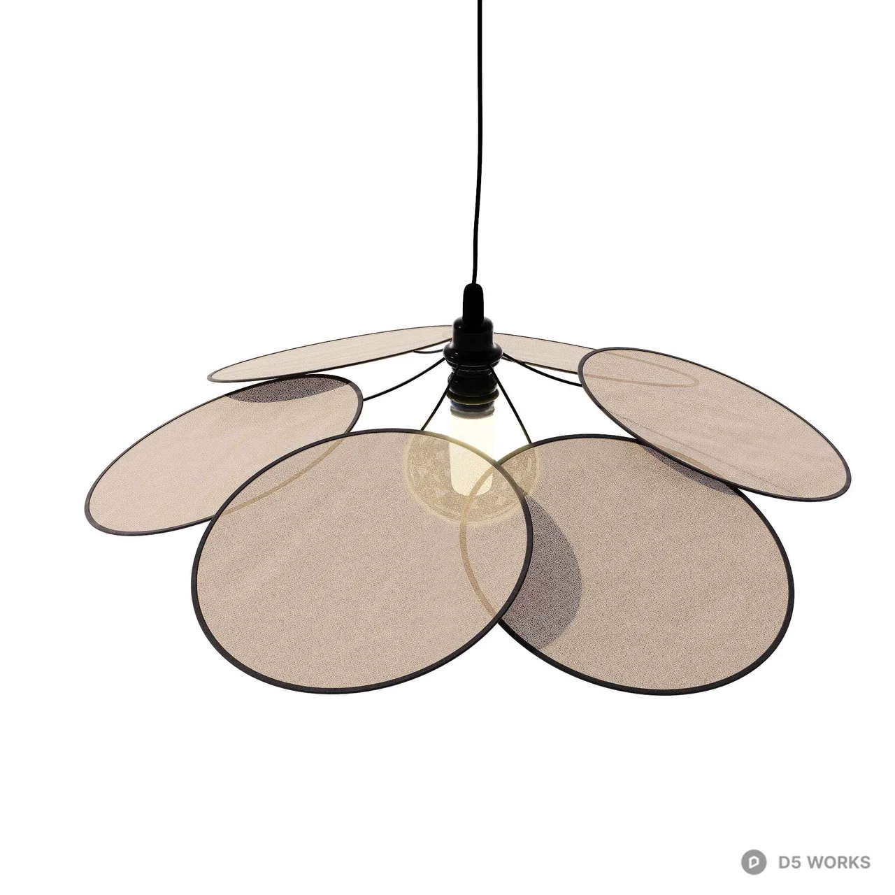 Petal Shaped Translucent Pendant Light 3d model - Image 1