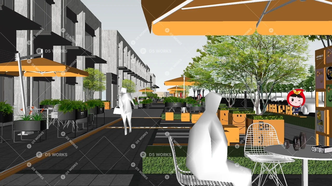 Commercial Landscape 3d model thumbnail 2