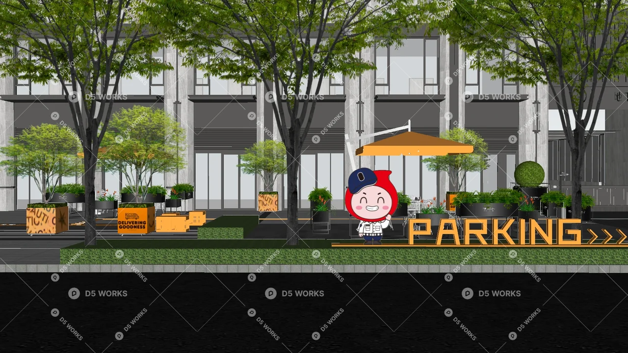 Commercial Landscape 3d model thumbnail 3