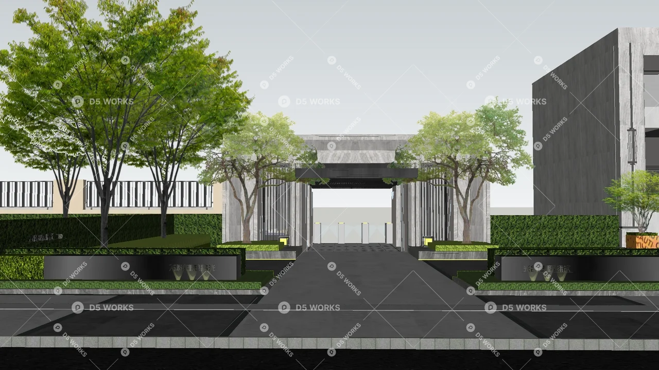 Commercial Landscape 3d model thumbnail 5