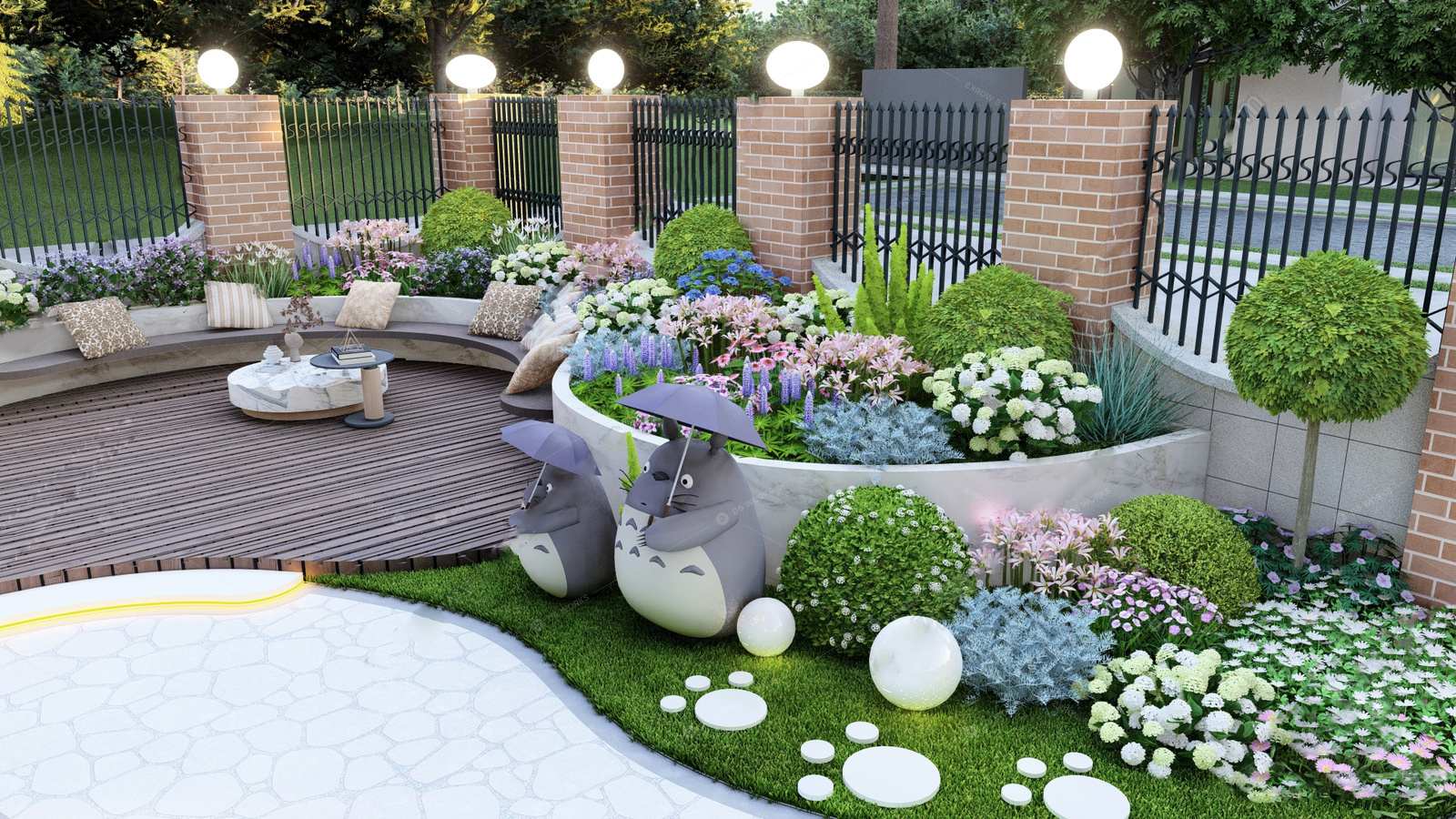 Courtyard Landscape 3D Models 3