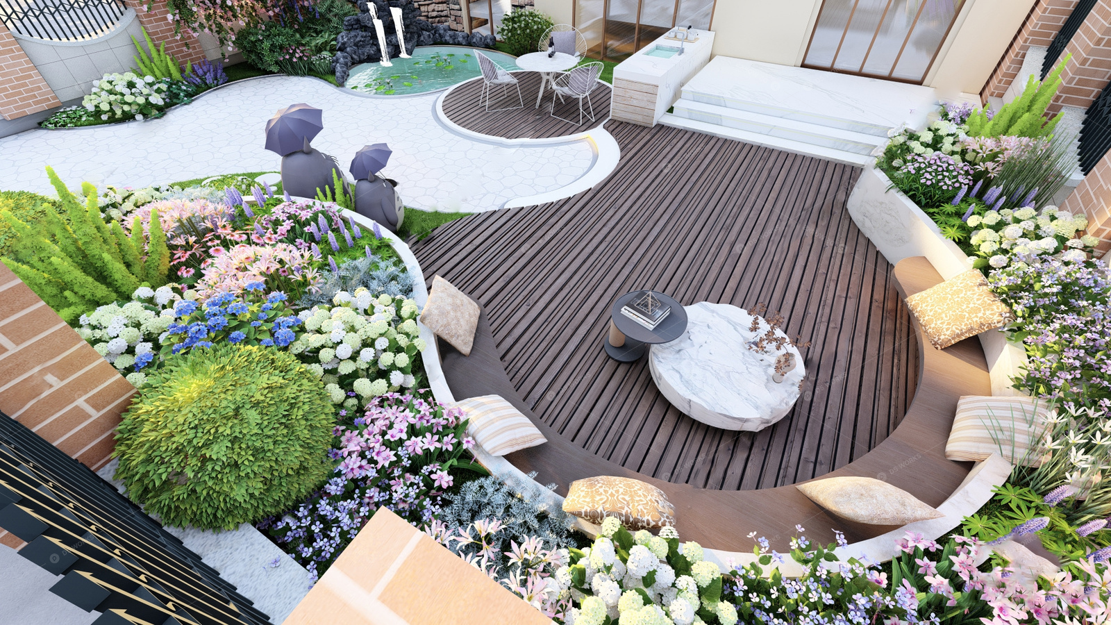 Courtyard Landscape 3D Models 4