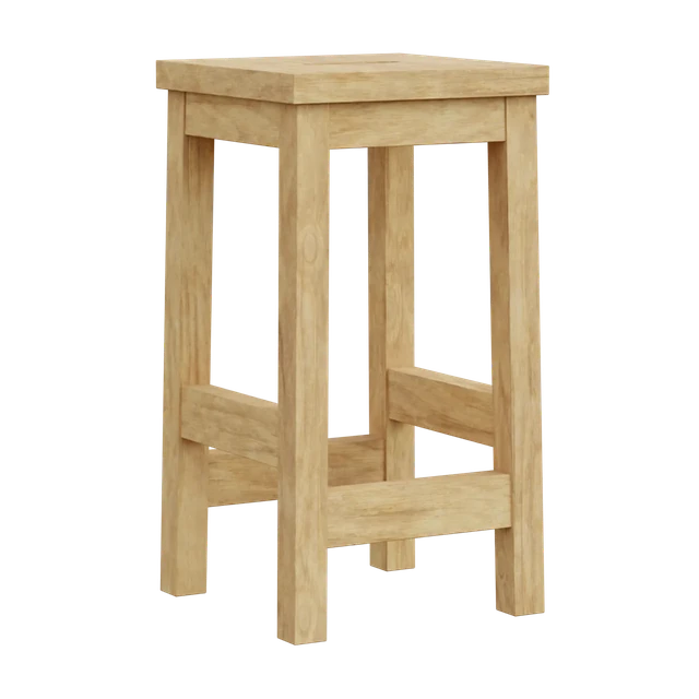 Rustic Light Oak Wooden Bar Stool 3d model