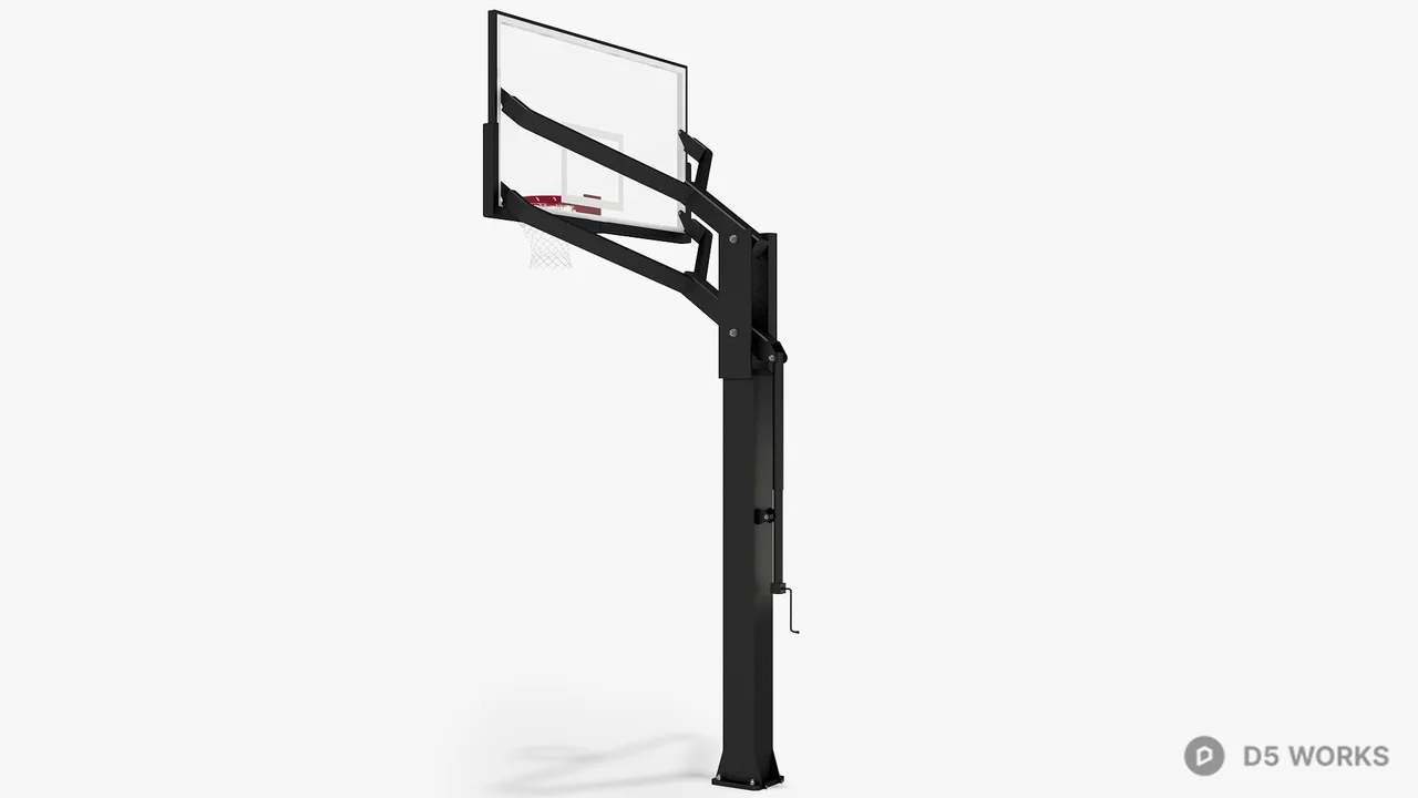 Adjustable Basketball Hoop 3d model thumbnail 4