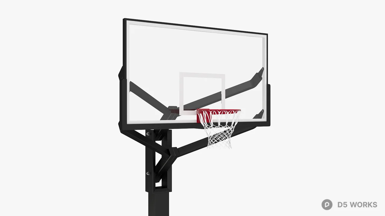 Adjustable Basketball Hoop 3d model thumbnail 7
