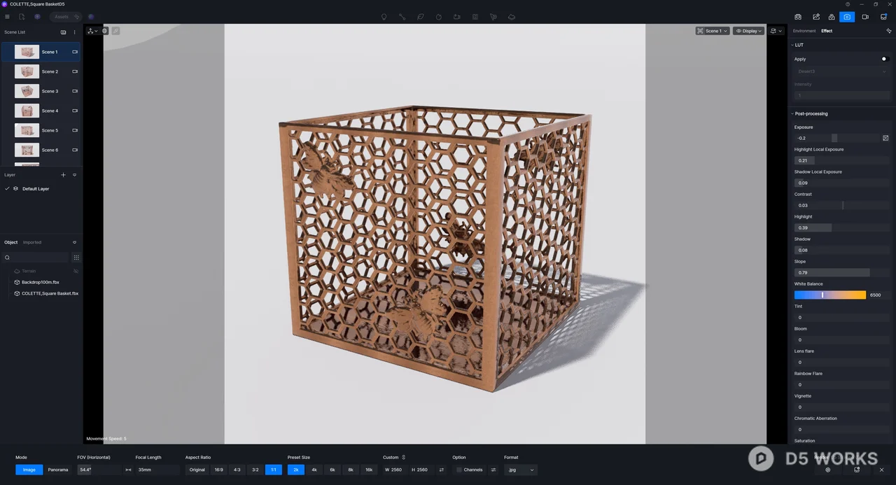 Honeycomb Laser Cut Metal Decorative Cube 3d model thumbnail 8