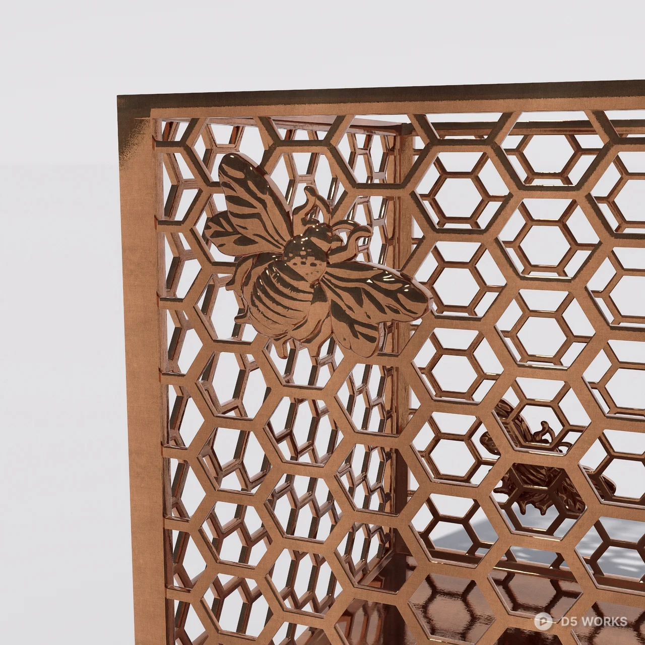 Honeycomb Laser Cut Metal Decorative Cube 3d model thumbnail 7