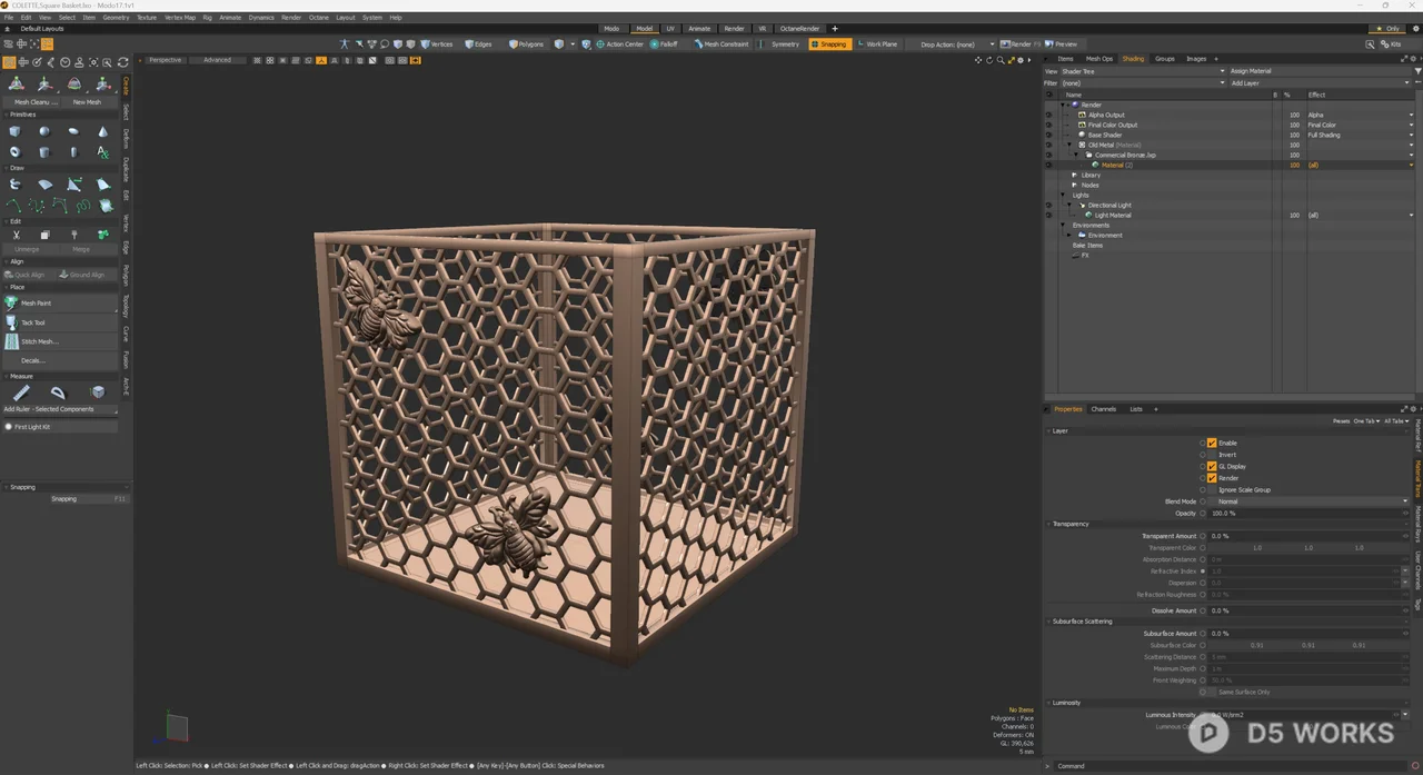 Honeycomb Laser Cut Metal Decorative Cube 3d model thumbnail 9