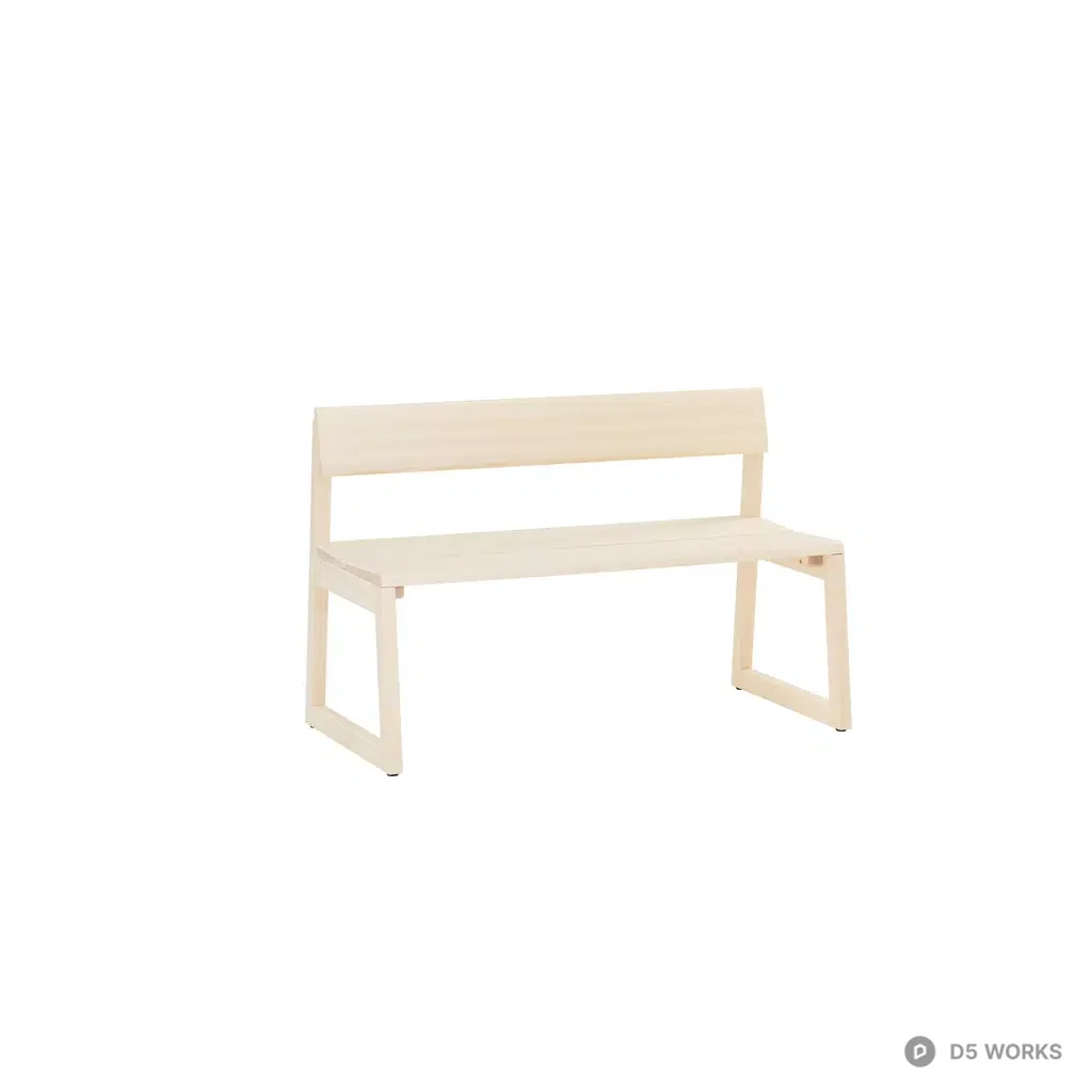 Minimalist Wooden Bench 3d model - Image 1