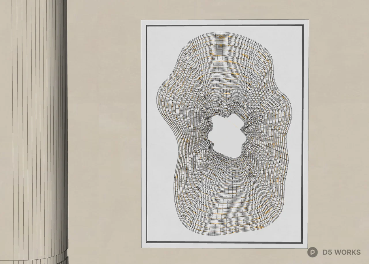 Abstract Line Art Frame 3d model thumbnail 3