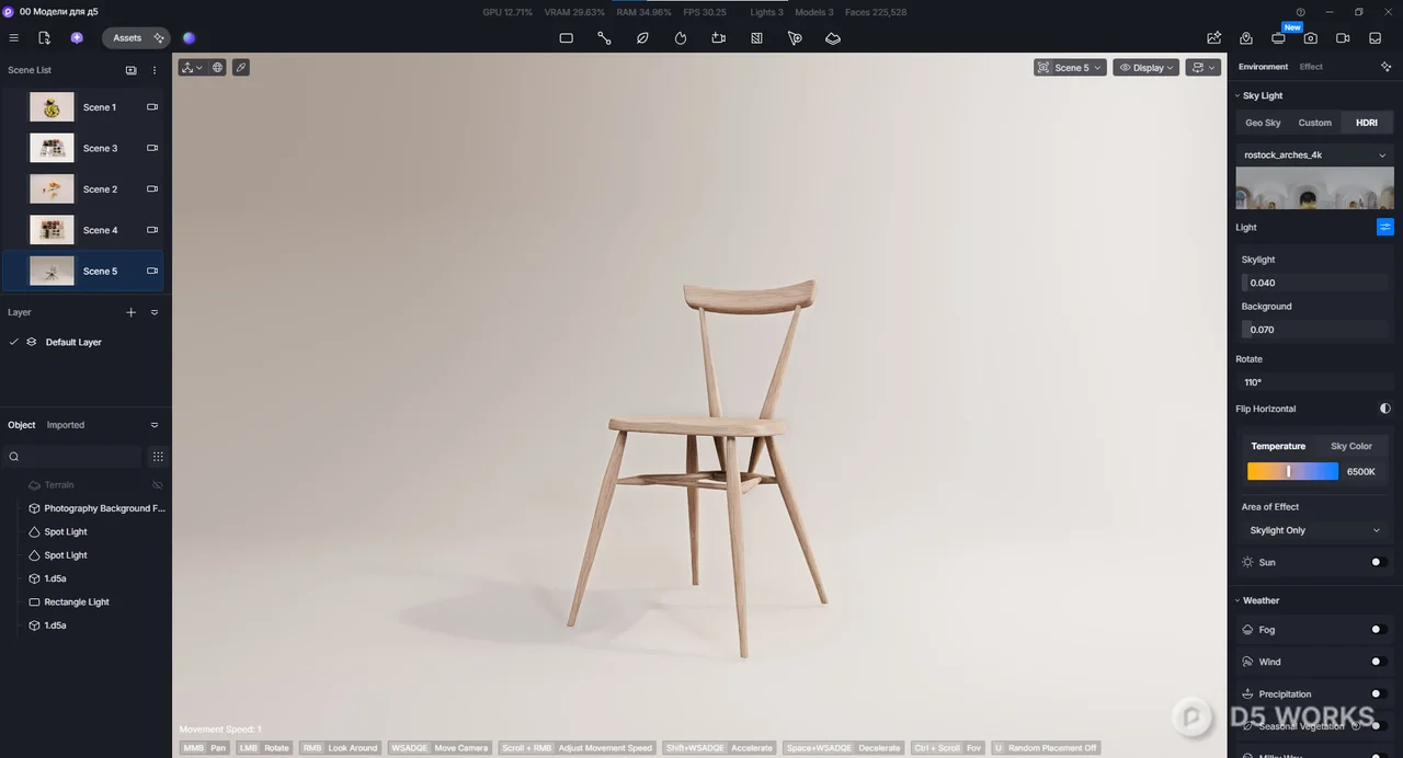 Dining chair 3d model thumbnail 2