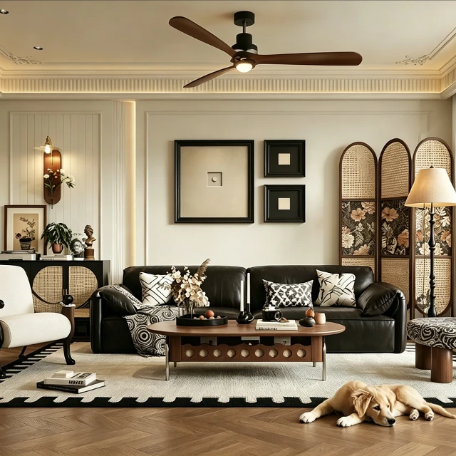 Eclectic Neo-Classical Living Room Interior Scene 3d model