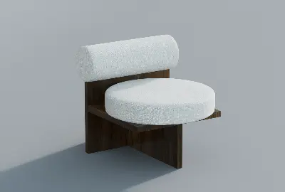 Textured Upholstered Leisure Chair 3d model