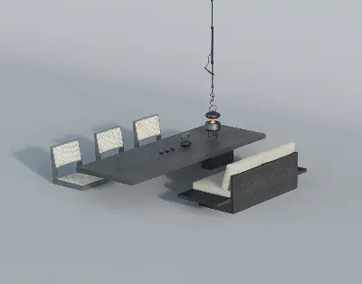 Japanese Tea Table & Chairs Set