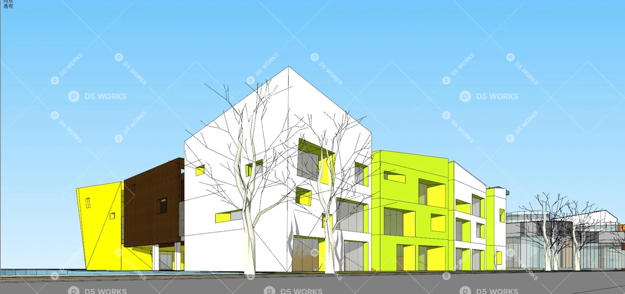 Kindergarten Building 3d model thumbnail 5