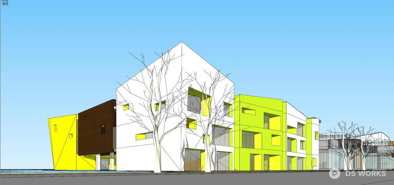 Modern Kindergarten Building 3d model thumbnail 5