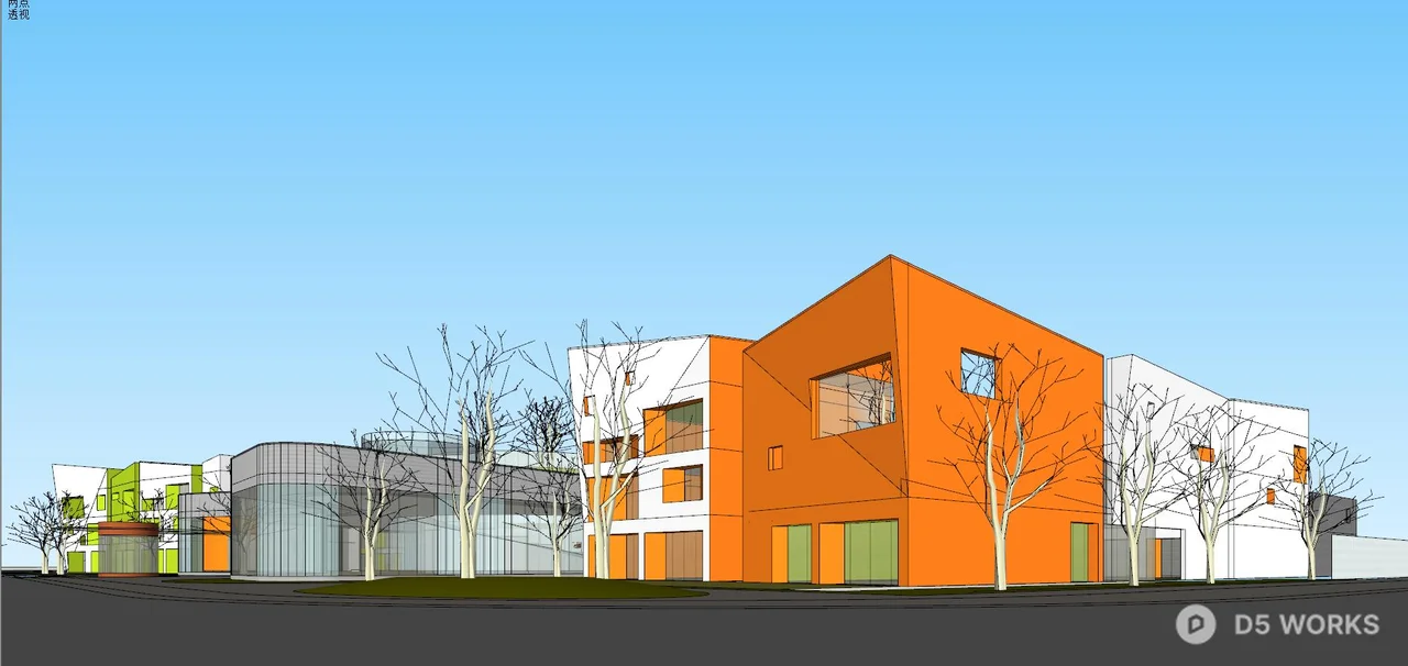 Modern Kindergarten Building 3d model thumbnail 7