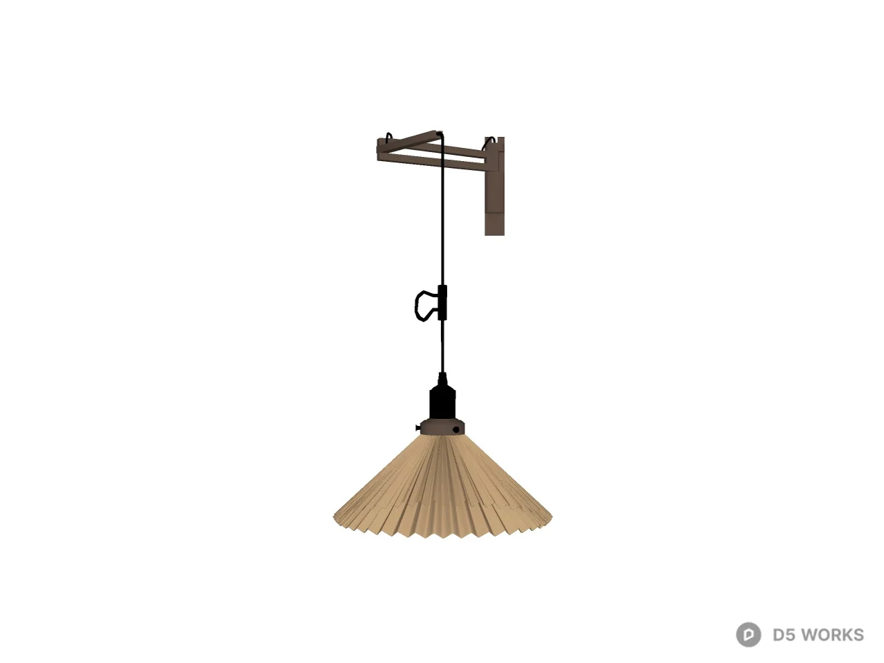 Vintage Industrial Swing Arm Wall Sconce 3d model thumbnail 2