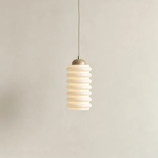 Modern Ribbed Frosted Glass Pendant Light 3d model
