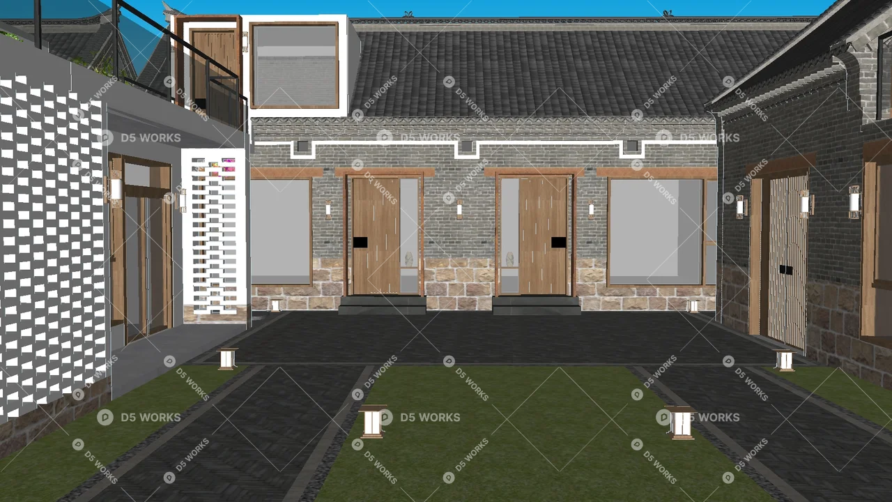 Homestay Building 3d model thumbnail 2