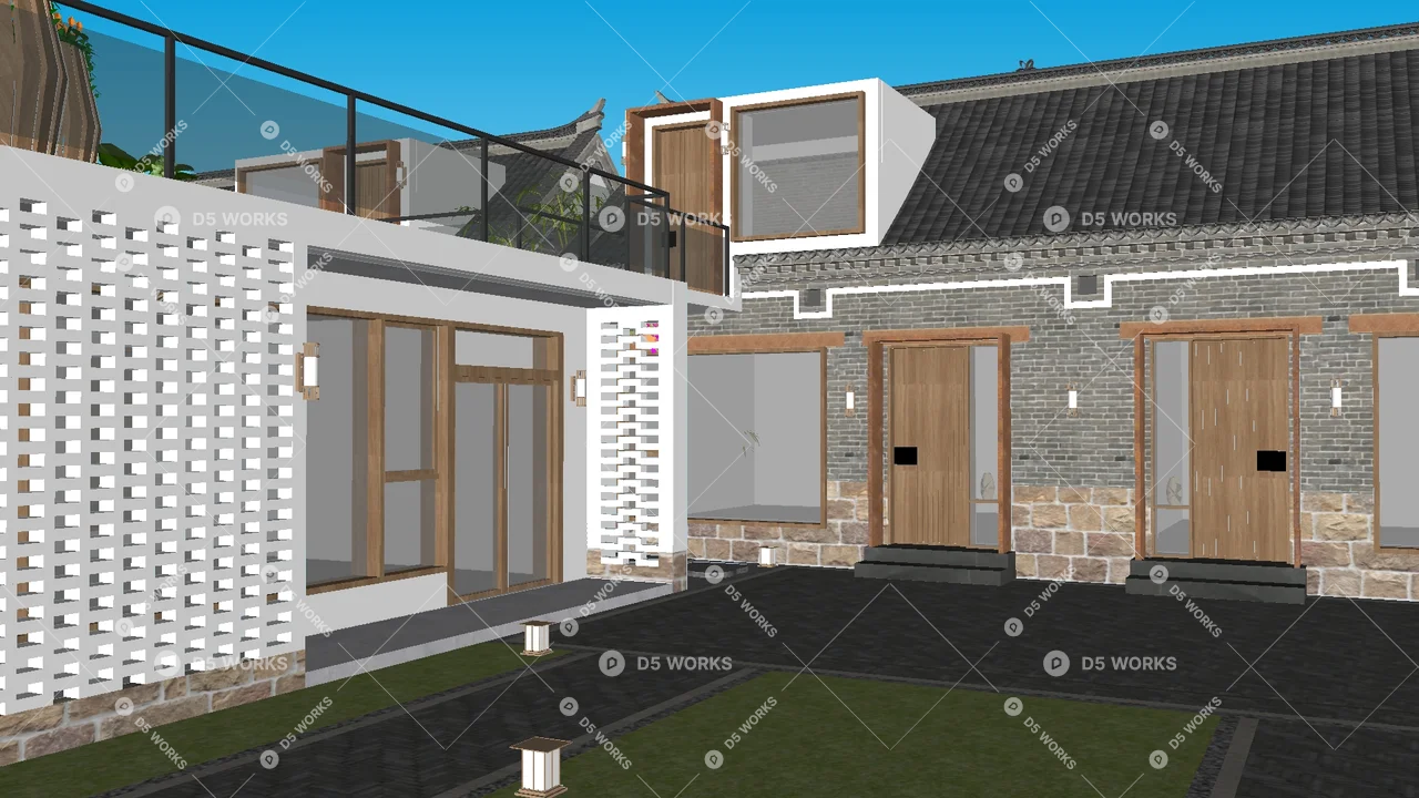 Homestay Building 3d model thumbnail 8