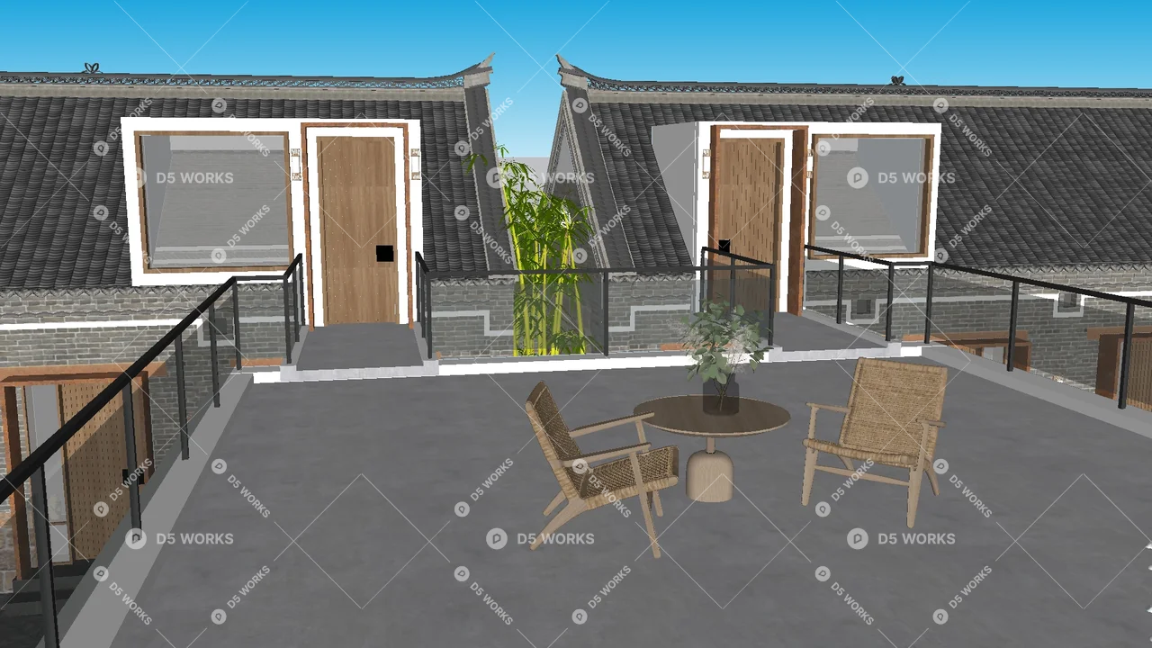 Homestay Building 3d model thumbnail 5