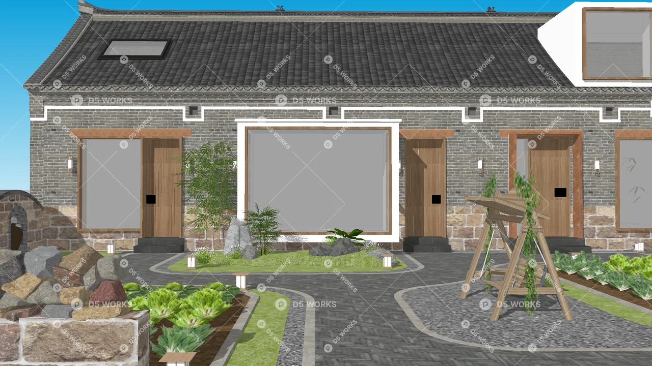 Homestay Building 3d model thumbnail 3
