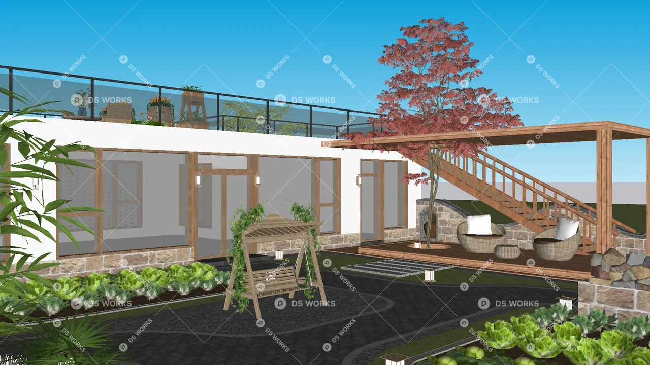 Homestay Building 3d model thumbnail 4