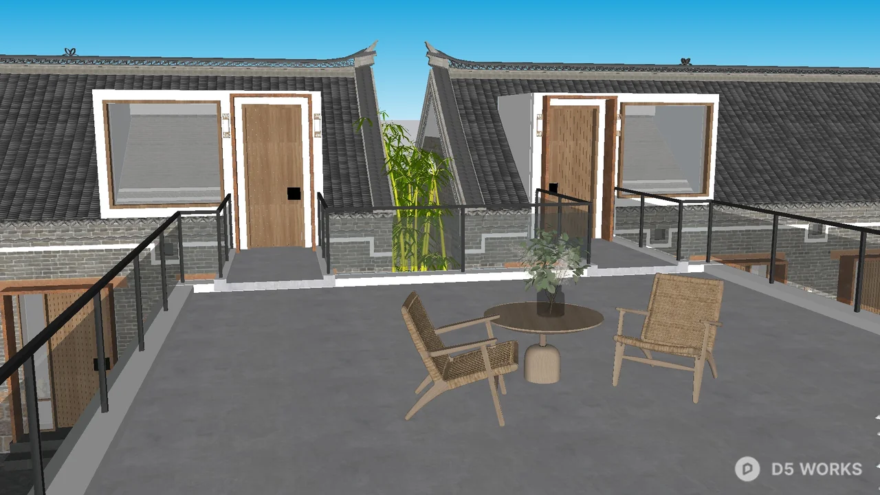 Rural Style Homestay Architecture 3d model thumbnail 5