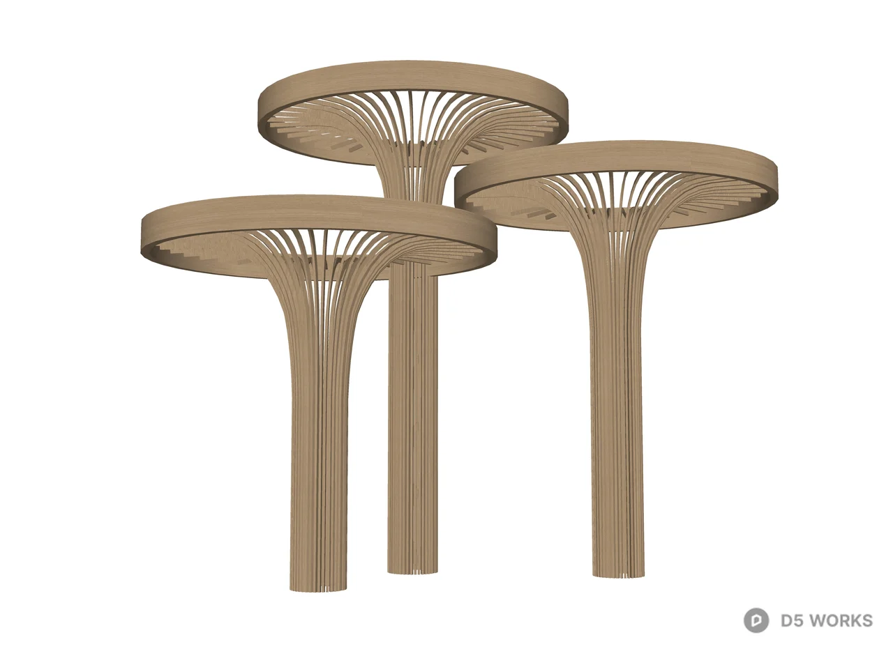 Outdoor Umbrella-Shaped Art Installation 3d model thumbnail 3