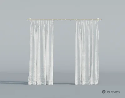Minimalist Sheer Curtain 3d model - Image 1