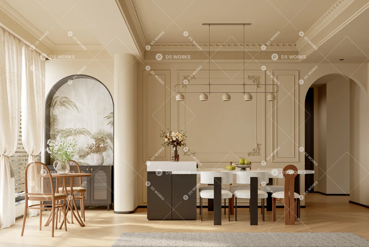 Open Kitchen 3d model thumbnail 4