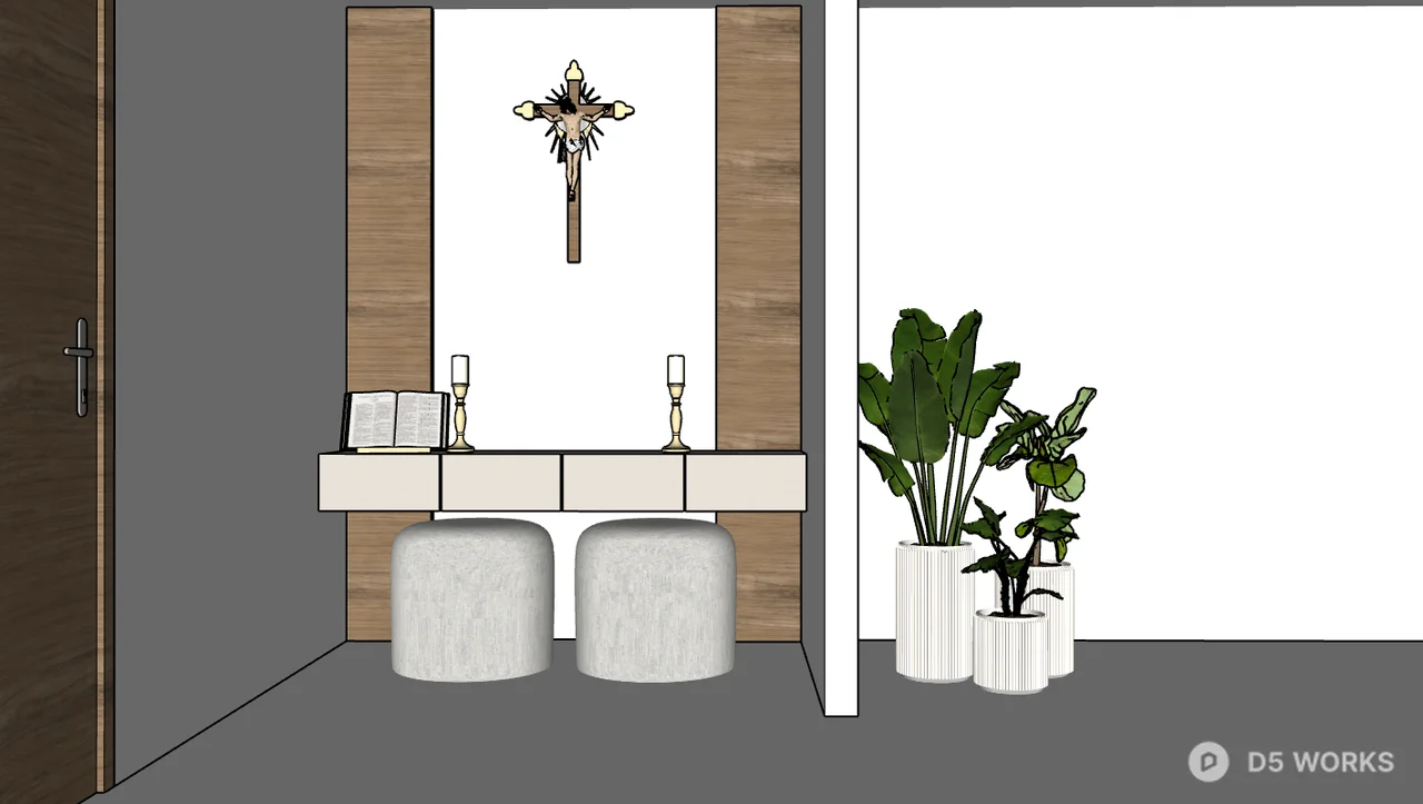 Modern Minimalist Home Prayer Altar Niche 3d model thumbnail 2