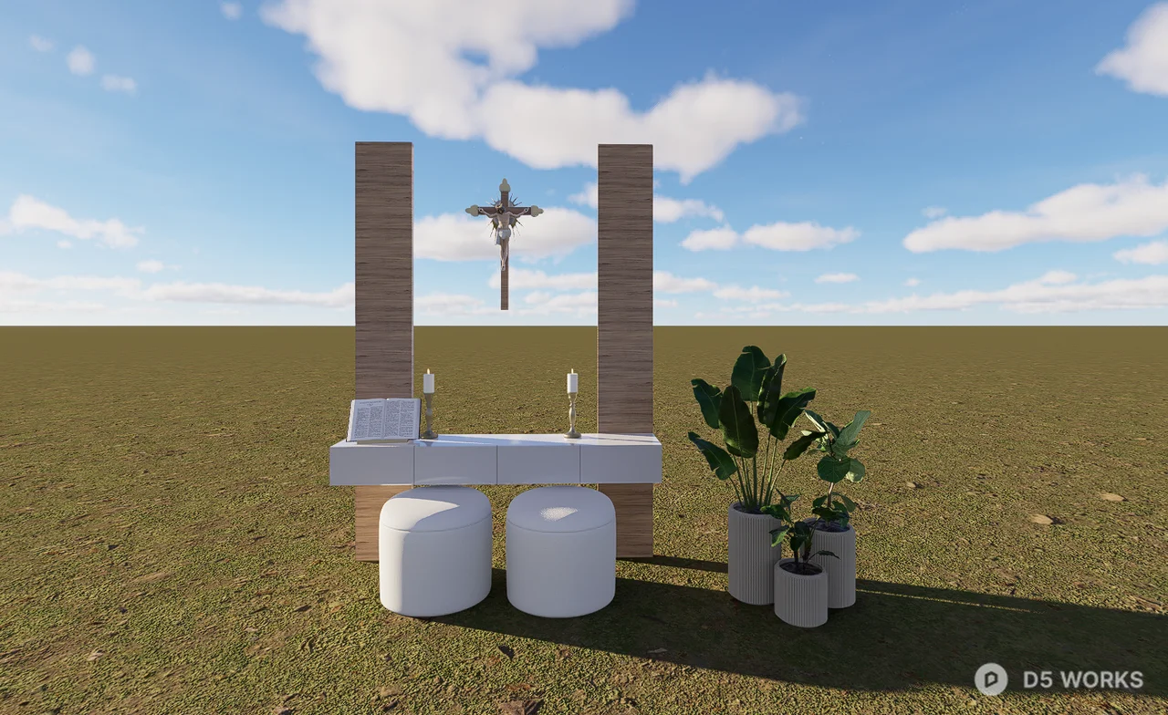 Modern Minimalist Home Prayer Altar Niche 3d model thumbnail 3