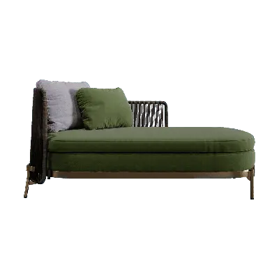 Modern Yellow Green Fabric Sofa 3d model