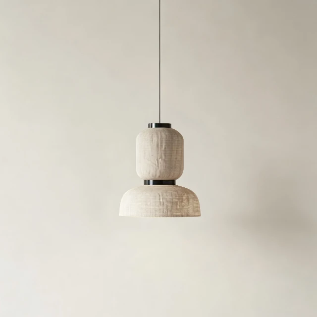 Wabi-Sabi Textured Ceramic Pendant Light 3d model