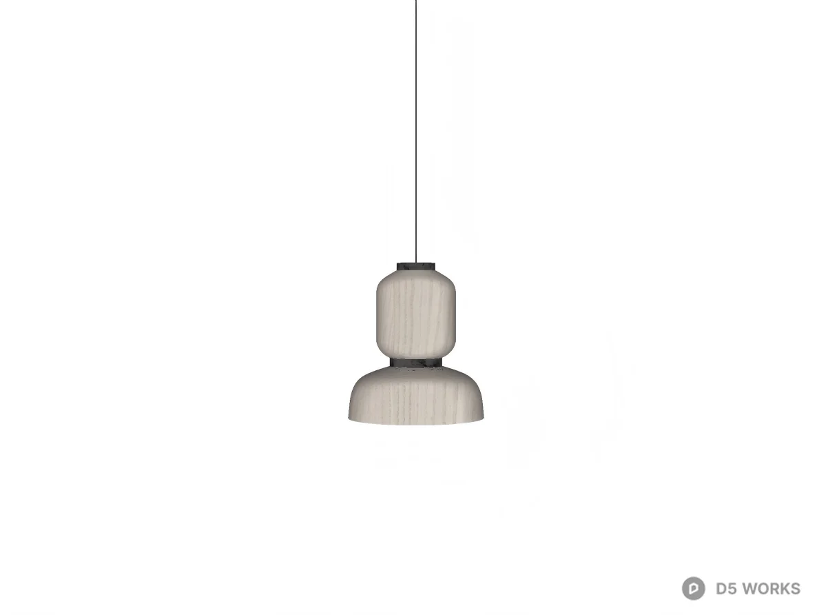 Wabi-Sabi Textured Ceramic Pendant Light 3d model thumbnail 2