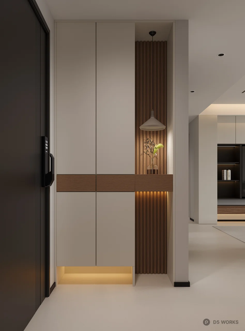 Minimalist Bedroom with Ambient Lighting 3d model thumbnail 4