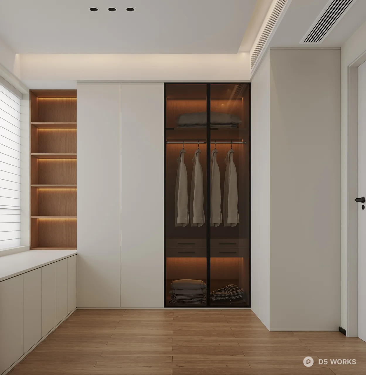 Minimalist Bedroom with Ambient Lighting 3d model thumbnail 5