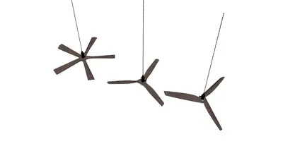 Minimalist Dark Ceiling Fan 3d model
