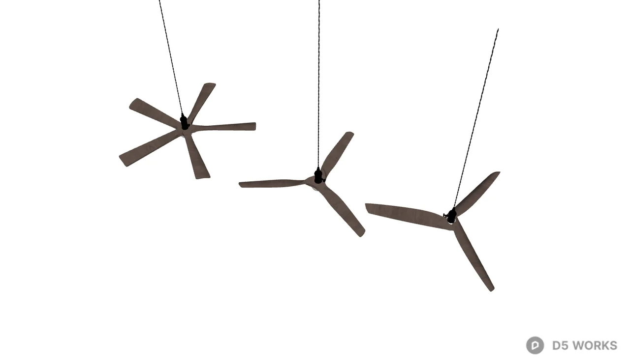 Minimalist Dark Ceiling Fan 3d model - Image 1