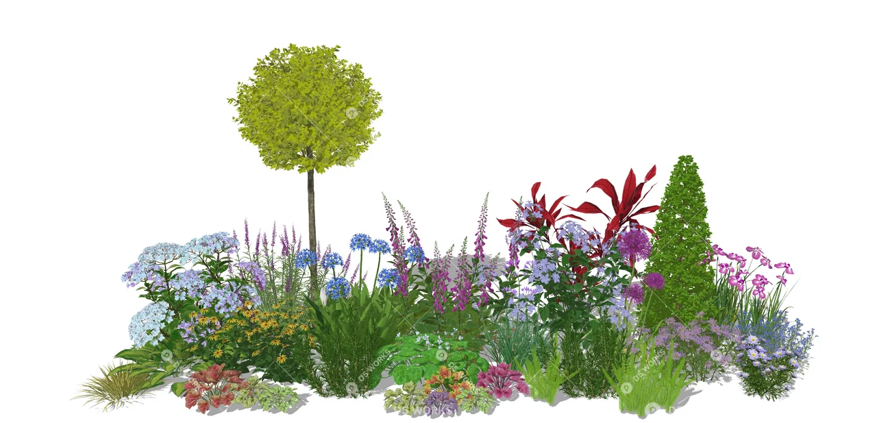 Flower & Grass Combination 3d model thumbnail 2