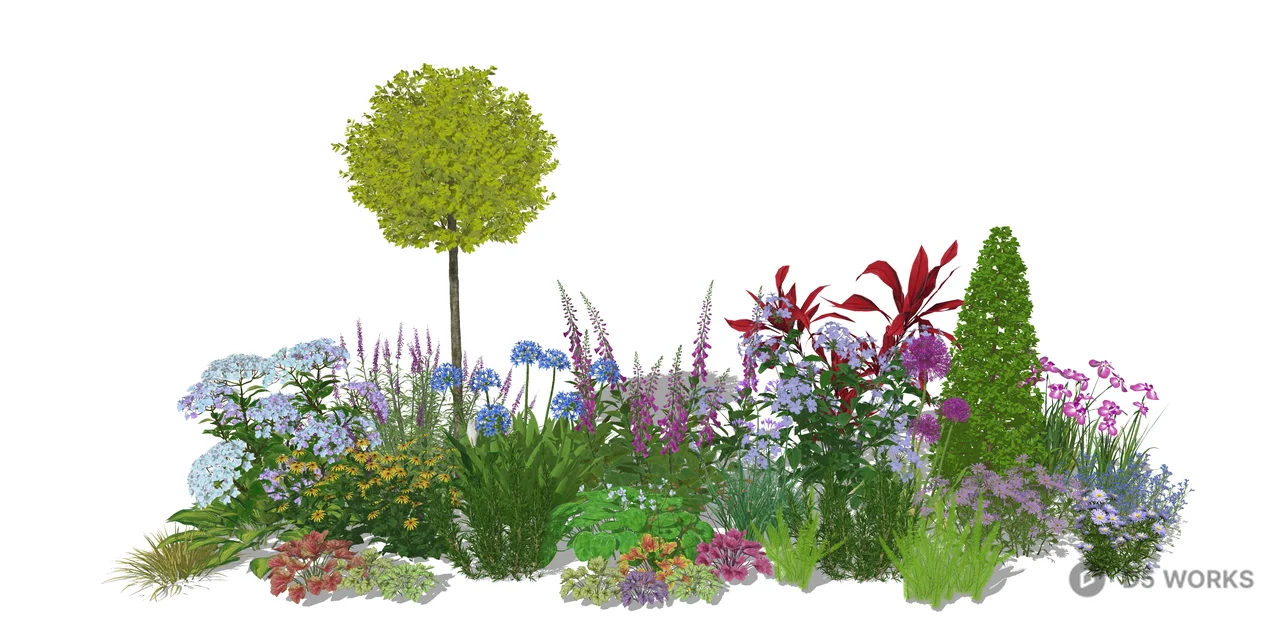 Floral Ground Cover Arrangement 3d model thumbnail 2